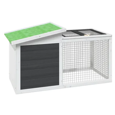 Zdjęcie produktu dla vidaXL Schowek na króliki szary 100,5x54x55 cm lite drewno sosnowe