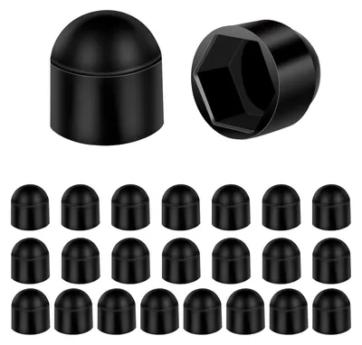 Image de Bouchons de protection pour vis M6, 24 pièces, noirs, en plastique