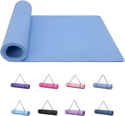 Obrázok produktu pre Ibenzoa® Joga podložka, 100% kvalitný neoprén, 6 mm – protišmyková a vodeodolná, s vystuženým okrajom, s nastaviteľným popruhom, vhodná na jogu a pilates