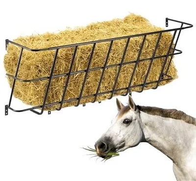 Zdjęcie produktu dla Karmnik siano dla koni owiec ścienny metalowy 108 cm montaż