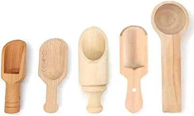 Produktbild von 5 StüCk Klein Teeschaufel Holz Kleine HolzlöFfel KüChe Schaufel Mini HolzlöFfel Mini Holzschaufel GewüRzlöFfel Salz LöFfelchen Holz FüR Kaffee GewüRze Tee KüChenutensilien