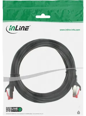 Produktbild von INLINE Patchkabel S-FTP PiMf Cat.6 250MHz PVC Kupfer schwarz 0,5m