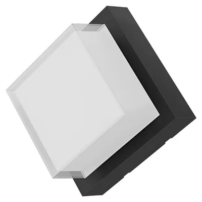 Productafbeelding van Braytron LED 15W, rechthoekige wandlamp, geschikt voor buiten, balkon, entree, trappenhuis, 3000K warmwit, zwart, IP65