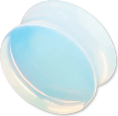 Produktbild von viva-adorno 1 Stück 4mm Saddle Plug Flesh Tunnel Ohrpiercing synthetischer Opal Glas Opalith Größe 4 - 22mm Z118 Plug