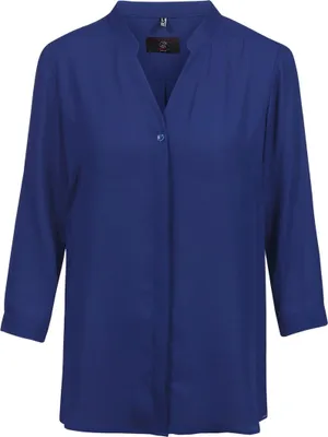 Produktbild von Greiff CHIFFON Damen Chiffon-Bluse 3/4-Arm V-Neck Regular Marine 38