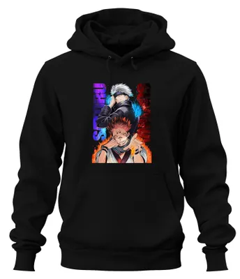 Obrázek produktu pro Jujutsu Kaisen Gojo Satoru Sukuna Flame Blindfold Gift Uni mikina s kapucí, černá, M