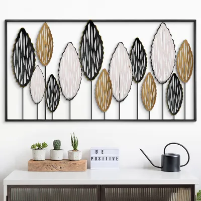 Obrázok produktu pre Wallity, kovová dekorácia na stenu, ručne maľovaná, 114 x 60 cm, 100% kov