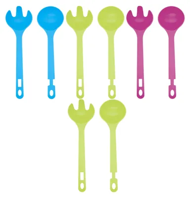Produktbild von 4x Salatbesteck 2-tlg. Besteck Salatlöffel Salatgabel 28cm Kunststoff Besteck Zange