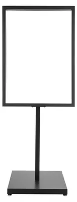 Zdjęcie produktu dla Tablica reklamowa stojąca na podłodze - stojak na plakaty / tablica reklamowa - wysokość 160 cm - rama 90x65 cm - prostokątna metalowa rama - do menu i reklamy sklepu - kolor czarny