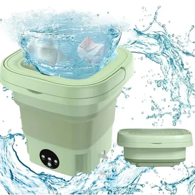 Zdjęcie produktu dla Pralka przenośna mini składana turystyczna podróżna z wirowaniem 6,5 l automatyczna do bielizny kampera campingu