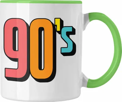 Produktbild von Trendation - 90er Jahre Tasse "90's" - Retro Geschenk für Nostalgiker (Grün)