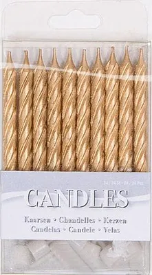 Produktbild von Kuchenkerzen Gold 16 St.