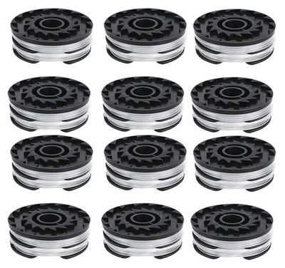 Productafbeelding van INF Vervangende lijnspoel 12-pack compatibel met Parkside 20 LI C3 - ABS+Nylon, Zwart, 6.5cm
