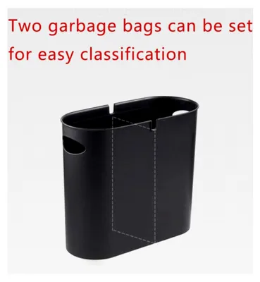Produktbild von NILICAN 10 Liter Abfallkorb mit Deckel aus Kunststoff für Bad, Küche, Schlafzimmer und Büro, oval, schwarz