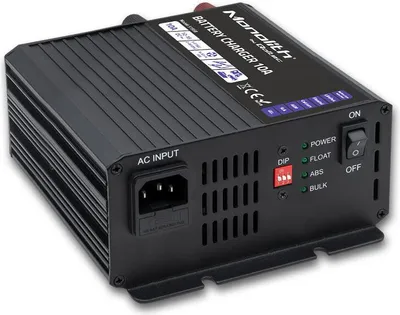 Zdjęcie produktu dla Qoltec Smart Monolith Battery Charger for LiFePO4 AGM GEL SLA batteries | 10A | 12V