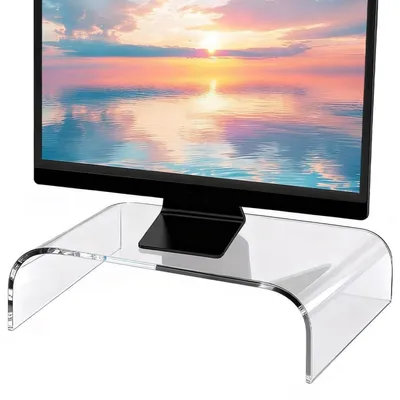 Image de Support pour écran en acrylique transparent, dimensions 36 x 19 cm, capacité de charge de 25 kg
