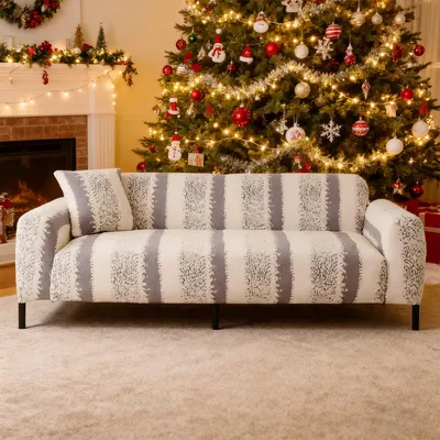 Produktbild von Stretch Sofabezug,dickem Samt Couchbezug,Rutschfester weicher Fleece Sofa überwurfdecke,Plüsch Fuzzy Ecksofa-Überzüge Möbelschutz für Kinder,Haustiere,Grau,4 Sitzer