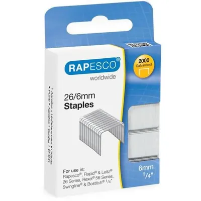 Image de RAPESCO  S2662MA3 RAPESCO Heftklammern 26/6, verzinkt, 2.000 Stück
