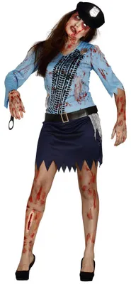 Produktbild von Zombie Polizistin Kostüm für Damen Gr. M-L, Größe:L