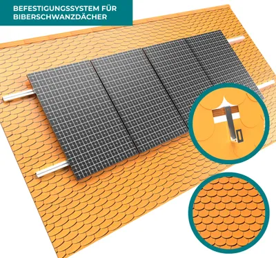 Produktbild von Basis-Montageset Biberschwanzdach silber, Solarpanele Montage