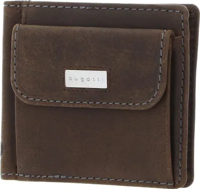 Produktbild von bugatti Leder Geldklammer Geldbörse Hunter RFID Dollarclip 8CC Metal Logo Brown braun
