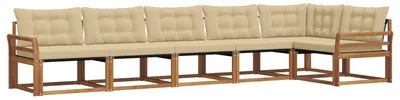 Imagen del producto de vidaXL Juego de sofás de exterior, 6 piezas, color natural y beige