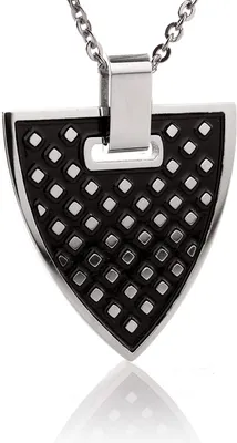Produktbild von Edelstahl Kalssisch Eleganter Anhänger Geschwärzt Mit Edelstahl Kette HSP9176 - 50 Zentimeter