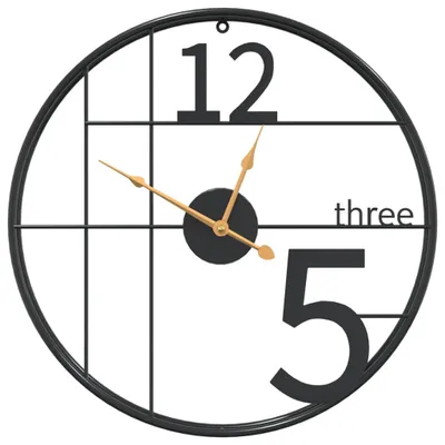 Produktbild von vidaXL Wanduhr Schwarz Ø50 cm Eisen