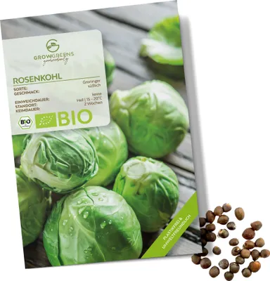 Produktbild von Rosenkohl Samen (Groninger, 30 Korn) - Rosenkohl Saatgut aus biologischem Anbau ideal für die Anzucht im Garten, Balkon oder Terrasse