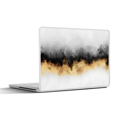 Produktbild von MuchoWow® Laptop Aufkleber Sticker Cover Gold - Chic - Abstrakt - Schwarz - Weiß - Luxus 36.5x27.5 cm - Laptop-Sticker