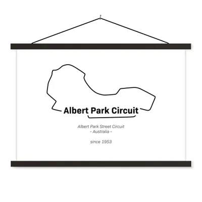 Produktbild von MuchoWow® Textilposter Formel 1 - Australien - Rennstrecke 90x60 cm mit schwarzem Rahmen - Aufhängungssatz