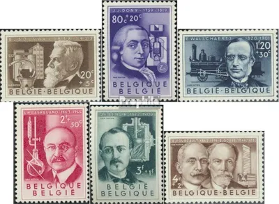 Produktbild von Briefmarken Belgien 1955 Mi 1022-1027 (kompl.Ausg.) postfrisch Erfinder
