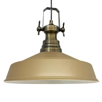Produktbild von Pendelleuchte Asletl Hängelampe Industrial aus Metall Ø41 cm, Beige Pendelleuchte