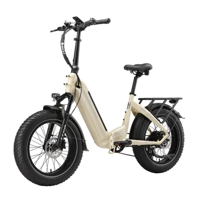 Zdjęcie produktu dla Rower elektryczny 48V, 18Ah, opony 20 cali, szerokość 4.0", składany, wodoodporny, moment obrotowy 70Nm, czujnik momentu obrotowego, wymienny akumulator (zasięg do 140 km), kolor biały