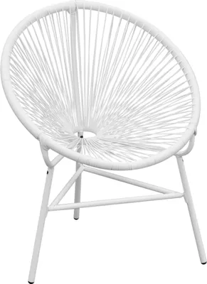 Produktbild von Garten-Mondstuhl Poly Rattan Weiß