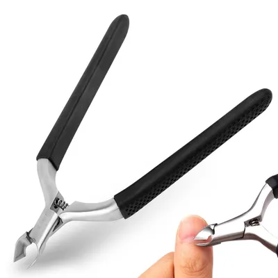 Productafbeelding van Nagelknipper van roestvrij staal, scherp, met antislip siliconen handgreep, zwart, voor manicure en pedicure