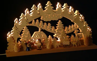 Produktbild von Original Erzgebirgischer Marken Schwibbogen Lichterbogen 50 x 31 cm S50-3_70