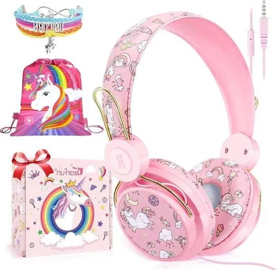 Immagine prodotto di Cuffie per bambini con microfono, modello da bambina 3-12 anni, rosa