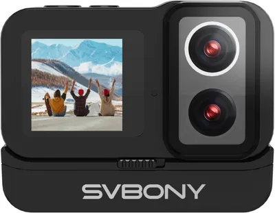 Produktbild von SVBONY SVGo Action-Kamera 4k 30fps, Unterwasser 30M, Sportkameras Dual-IPS-Bildschirm, F2.0/F1.4 Doppelobjektiv, EIS Anti-Shake für Sport, Tauchen