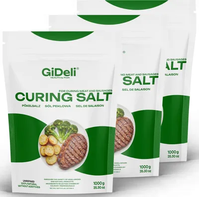 Produktbild von GiDeli Pökelungssalz 3 x 1kg Premium Konservierungssalz für Fleischverarbeitung