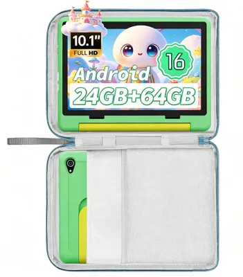 Immagine prodotto di Tablet per bambini JENBIZZ da 10,1 pollici, con Android 16, 24 (3+21) GB di RAM, 64 GB di memoria, batteria da 6000 mAh, controllo parentale e custodia protettiva
