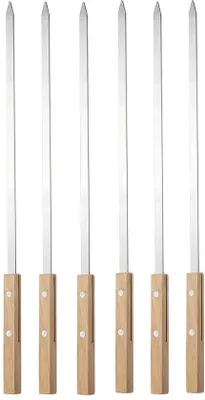 Produktbild von Famanu Grillspieße aus Edelstahl - wiederverwendbar - 42 cm - 6 Stück