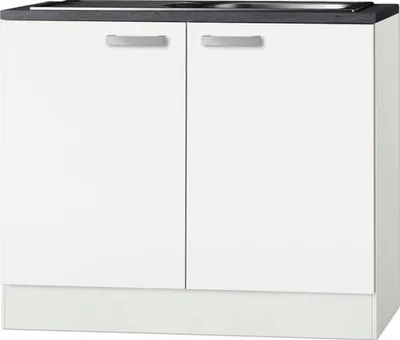 Produktbild von Optifit Spülenschrank inkl Spüle Oslo214 BxTxH 100 x 60 x 84,8 cm weiß matt zerlegt KUOS SAPL106-9+