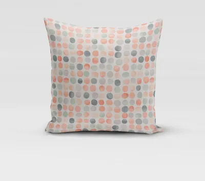 Produktbild von SCHÖNER LEBEN. Kissenhülle Panama Dolly Melba Punkte grün orange Größe 80x80cm (HxB) 80x80cm (HxB) Größe