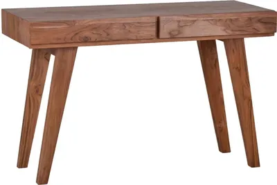 Produktbild von MiaMöbel Schreibtisch Tamesi 120x76x50 cm Modern Massivholz Teak Dunkelbraun