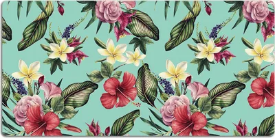Produktbild von Schreibtischmatte Tischunterlage 100x50 cm Mauspad - Blätter und Blumen