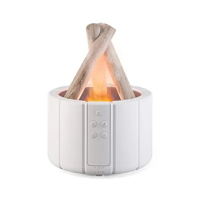 Produktbild von Flammen-Aroma-Diffuser (250 ml) mit 7-Farben-Licht – Lagerfeuer-Effekt, Fernbedienung und Abschaltautomatik für ätherische Öle