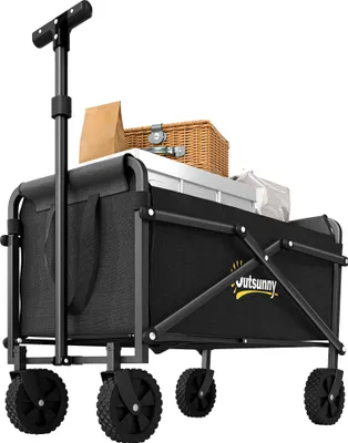 Produktbild von Outsunny Bollerwagen Faltbar Handwagen 360° Gartenwagen mit verstellbarem Griff