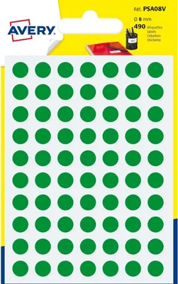 Image de Avery PSA08V étiquette autocollante Cercle Durable Vert 490 pcs(s)