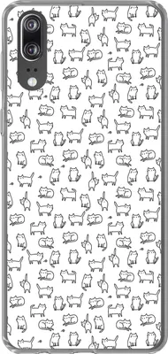 Produktbild von MuchoWow® Handyhülle Schutzhülle Hülle für Telefoonhoesje Huawei P20 Mädchen - Katze - Muster - Mädchen - Kinder - Kinder Silikon Softcase Handy Hülle - Hardcover